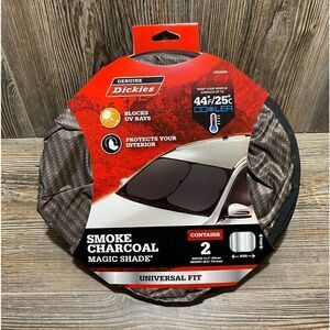 NEW Genuine Dickies Smoke Charcoal Magic Twist Sun Shade 2Pc Black Universal Fit